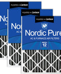 MERV 12 Pleated Furnace Air Filter With Activated Carbon For Odor Control, 20x25x2 Inches, Pack Of 3 boxes