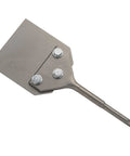 Rugged 4 Inch SDS Plus Floor Scraper Tool For Removing Thinset And Adhesives Fits SDS Plus Rotary Hammers close-up view