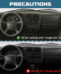 Dash radio bezel cover for 1998–2004 Chevy S-10 Blazer GMC Jimmy; single-DIN installation shown