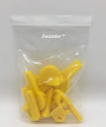 Pro Grade Tire Changer Nylon Insert Kit for Duck Head Mount Demount Tools in clear bag, yellow nylon pieces.