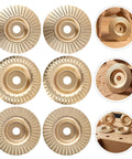 6pc Orange Wood Shaping Disc For Angle Grinder With Sanding And Polishing Features That Let You Carve, Grind And Finish Any Project Like A Boss In The Workshop Right Now - Set of 6 round orange discs.