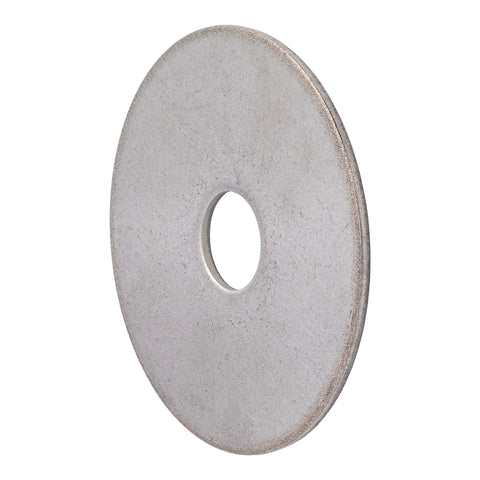 Stainless fender washer, 1-1/4 in OD, 5/16 in ID, 304 SS, angled front view