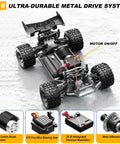 1 18 Scale All Terrain RC Car For Adults And Teens 4WD Off Road Remote Control Truck motor details and metal drive system