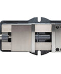 Heavy Duty 6 Inch Milling Machine Vise Crafted From Tough Ductile Iron With Hardened Steel Smooth Jaws from a top view.
