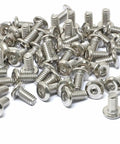 50 Pack 1/4-20 X 1/2 Inch Stainless Steel 304 Hex Socket Flat Head Cap Screws Bolts For Furniture With Bright Finish And Included Hex