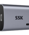 128GB Portable External SSD Drive With Snappy Read And Write Speeds Up To 550 MB Per Second For Quick On The Go Backups, Media, And File Transfers For Laptops, Desktops, And Enthusiast Setups. Silver USB-C SSD with 128GB label