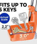 Heavy Duty Outdoor Key Lock Box With Code Holds Five Keys shown open with keys inside, highlighting dimensions and features.