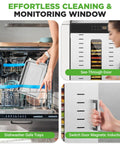 Effortless cleaning with dishwasher-safe trays, see-through door, and magnetic induction handle for 30 Tray Commercial Food Dehydrator.