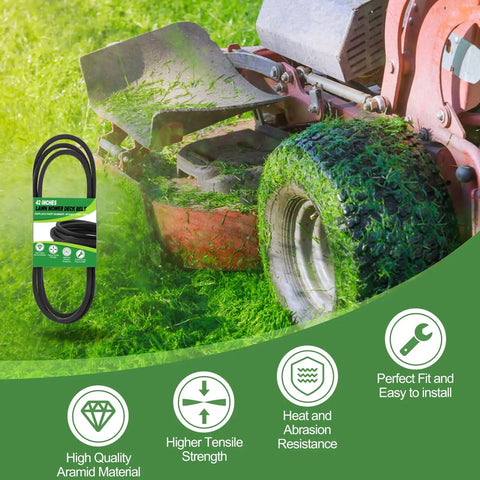 Replacement Mower Deck Belt For John Deere X300 X304 X310 42 Inch Deck Replaces OEM M154621 With Tension Handle Plug And Play Fit For Z245 48 Inch Jazee Series Mowers And Other Compatible Units, black belt pack