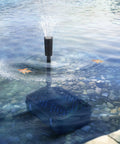 All In One Pond Filter Fountain System Kit With 260 GPH Submersible Pump For Ponds Up To 790 Gallons in clear pond water