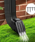 Type B Downspout Extensions for 3x2 and 4x3, Removable Gutter Cover With Diverter, Leaf Guard And Splash Guard, Durable Black Finish