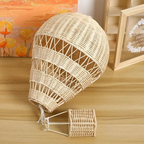 Rattan Woven Hot Air Balloon Wall Decor For Kids Room Cute Nursery Hanging Ornament Kid Approved Aesthetic Cozy Boho Style