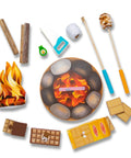 Campfire S'mores Pretend Play Set With 23-Piece Toy Food Kit For Kids 3 Plus including marshmallows and fire pit mat