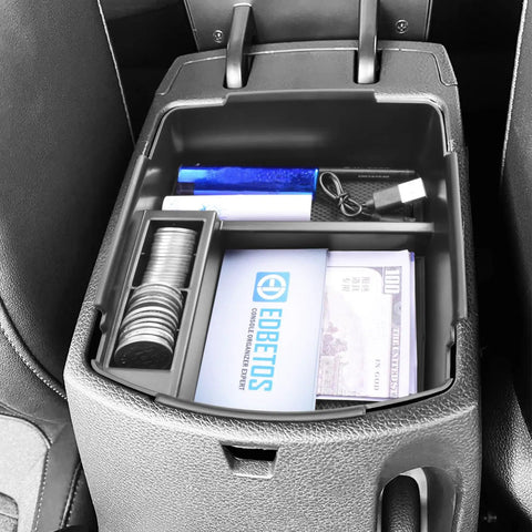 Seltos Center Console Organizer Tray Fits Kia Seltos 2020 To 2026 ABS Plastic Armrest Box Insert with items for extra storage