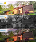 5MP PTZ WiFi Outdoor Security Camera With Rock Solid AI Human Detection IP66 Weatherproof Build captures day, infrared, night visuals.