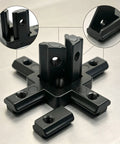 Awesome V Slot Aluminum Corner Brackets For 20 Series Extrusion Frames with set screws, detailed view showing connection points.