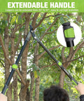 Extendable Anvil Lopper For Gardening With 25 To 37 Inch Reach, Cuts Branches Up To 1.6 Inches shown trimming tree branches