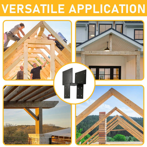 Beefy 4x4 Post Brackets Kit for Wood Posts and Beams Actual 3.5x3.5 Inch Fit Heavy Duty Tie Bracket installed in wood structures
