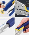 Close-up of locking mechanism and adjustment features of 10 Inch Hand Seamer for Sheet Metal Bending with Flat Jaw