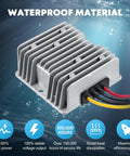 12V To 24V DC Boost Converter 10A 240W Waterproof Voltage Regulator Module with aluminum heatsink and wires