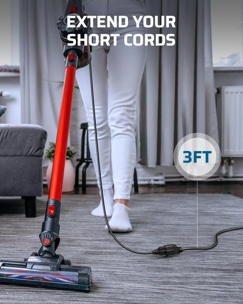 Vacuum connecting to 50 Foot Outdoor Extension Cord Heavy Duty Pro Grade 14 Gauge 3 Prong Power Cable, Indoor Outdoor Use, ETL Listed