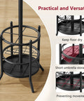 Coat Rack Stand With Umbrella Holder Freestanding 16 Hook Coat Tree base showing umbrella storage and stability features