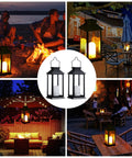 2-Pack Solar Lanterns For Outdoor Garden Hanging Lights 11.8 Inch Flickering Flameless Candles in various settings