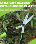 23 Inch Hedge Trimmers With Chrome Plated Steel Blades And Ergonomic Handle For Quick Pruning Of Borders Boxwood And Tall Bushes
