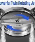 16.5 Inch Surface Cleaner Attachment For Pressure Washers Stainless Steel Up To 4400 PSI showing underside with twin jets