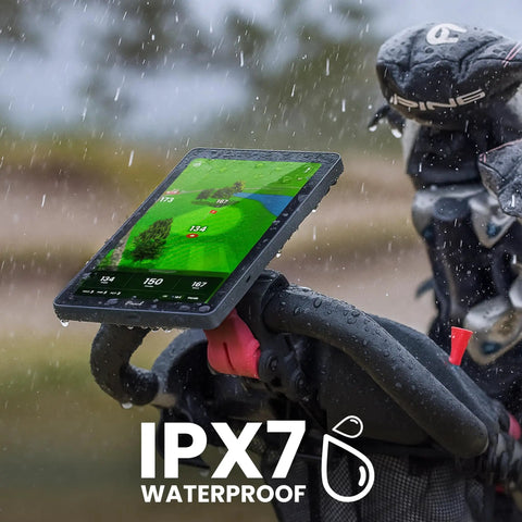 Portable Golf GPS Tablet The Caddie With 8 Inch Touchscreen And Magnetic Weatherproof Body FCB Distances 45000 Course Maps