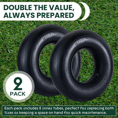 2 Pack Beefy Heavy Duty Inner Tubes Fit 20x8.00-8 Through 20x10-8 Universal Tire Tubes With TR13 Straight Valve For Lawn Mowers Wheelbarrows And ATVs Durable Rubber on grass background