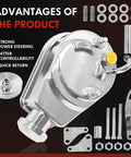Chrome Power Steering Pump Comes With Double Groove V-Belt Pulley Key Way Shaft Bracket Kit For Chevy GM SBC 265-400 Small Block Engines