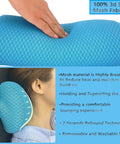 Two Pack Headrest Pillow For Patio Chaise Lounge With 3D Air Mesh And Elastic Band Quick Drying Washable Spa Pillow For Recliner Beach Chair Office Chair Blue