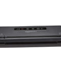 Black vacuum sealer machine for food preservation with dry and moist modes, built-in cutter, air hose, and 16 foot roll included