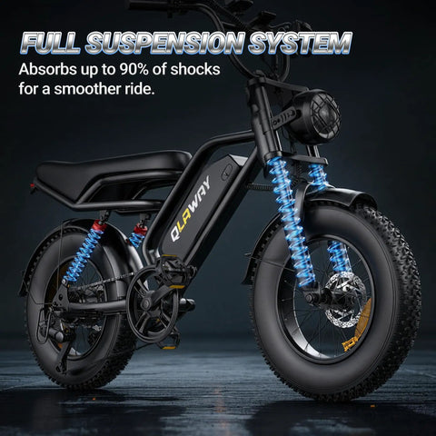 Beast Of A Fat Tire Electric Dirt Bike For Adults With 16 Inch Wheels 500W Brushless Motor 20 MPH Top Speed 70 Mile Range Removable 48V 13 5Ah Battery Full Suspension 7 Speed Gears Off Road Ebike For Trails And Commutes, full suspension