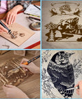 Artistic engraving on 15 Pack 12x18x1/16 Basswood Sheets For Crafts Unfinished Wood Boards With Soft Fine Grain Warp Free.