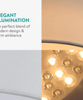 Flush Mount Ceiling Light With Fabric Drum Shade, 15.75 Inch Diameter, 22W LED, Warm White 3000K, Cozy Vibe