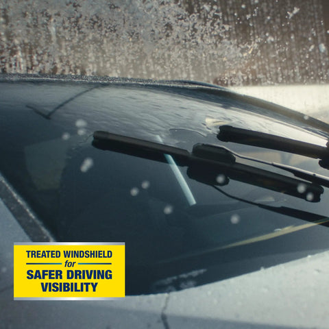 All Weather 2-In-1 Windshield Wiper With Water Repellent Tech, 20 Inch Blade on car windshield repelling water for visibility