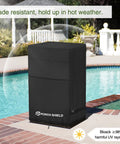 Fade Resistant Square Patio Fire Column Cover 21 Inch Waterproof Outdoor Tall Fire Pit Cover With 600D Polyester Fabric