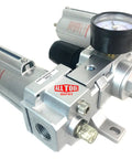 Heavy Duty Three Quarter Inch FRL Air Control Unit with Manual Drain, 0.05 Micron Filter, Regulator, Lubricator