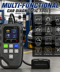 Cash Flow OBD2 Scanner And Car Code Reader For Mitsubishi Minicab Ev L100 Hustle Ready Diagnostic Scan Tool displayed in garage.