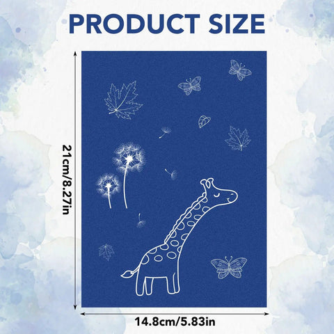 Dope Sun Print Cyanotype Kit With 30 Sheets Of Paper And Acrylic Panel For Nature Crafts, 21cm x 14.8cm sheet with nature motifs