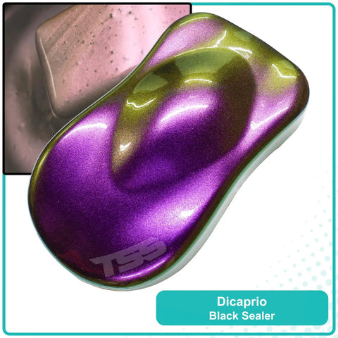 Premium Custom Auto Paint Basecoat Midcoat Featuring Dope Medium Color Shift Effect Ready To Spray With Included Slow Reducer For Hot Rods Trucks And Fresh Street Rides in vibrant purple with green highlights.
