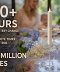 Flameless Taper Candles With Remote And Timer Realistic 3D Moving Flame Battery Operated LEDs 9 Inch Ivory Window Candles