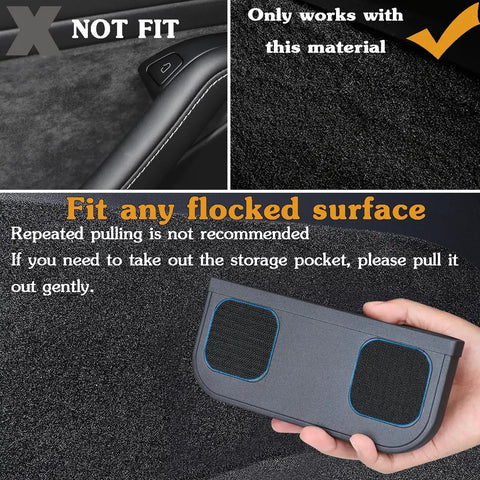 Sunglasses Holder Center Console Organizer Tray For Tesla Model Y And Model 3 With Silicone Hook Fits Flocked Surfaces
