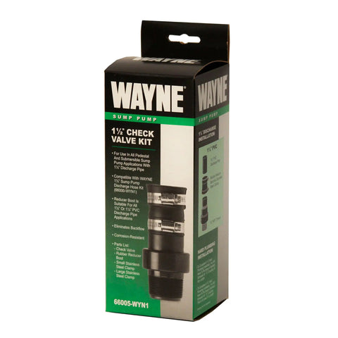 Box of Check Valve Kit for Sump and Sewage Pumps One and a Half Inch One Way Flow, Durable Assembly for Wayne Pumps