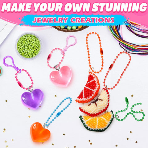 200 Pieces Ball Chain Keychains Bulk Pack With 4.72 Inch Metal Links In 15 Assorted Colors For DIY Crafts, Jewelry Making, Party Favors, School Projects, And Creative Hobby Builds; multicolor jewelry display
