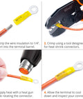 Heat Shrink Wire Connector Kit For Marine And Automotive Wiring Includes Insulated Ring Spade Fork Hook And Butt Terminals Crimp Connectors 22 To 10 Gauge 540 Pieces Weatherproof Heavy Duty Set instruction steps