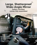 Wide 360 Degree Crystal Clear Baby Car Seat Mirror For Rear Facing Seats, Shatterproof Backseat View with adjustability