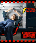 Aircraft mechanic using the Pro Grade Aircraft Mechanic Kneeling Mat Set 2pc, 1 Inch Thick Closed Cell Nitrile Foam